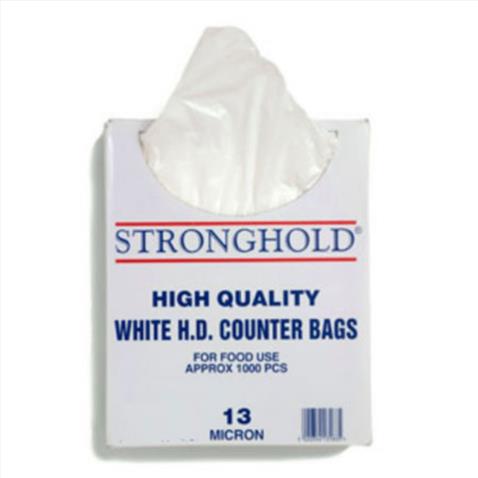 STRONGHOLD WHITE HDPE BUTCHER BAGS BOXED